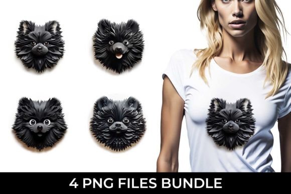 3D Black Fantasy Pomeranian Sublimation