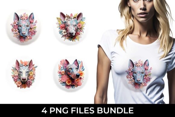 3D Floral Fantasy Doberman Sublimation