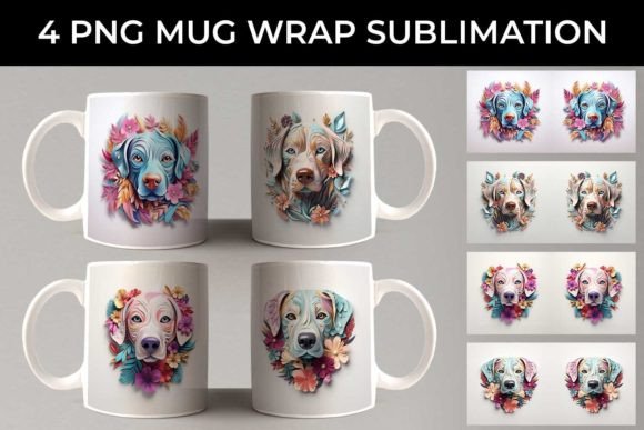 3D Floral Fantasy Labrador Retriever Mug