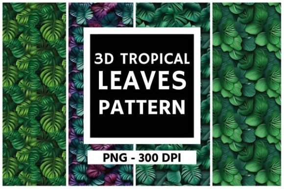 3D Tropical Leaves Pattern 02: Elevating Digital Design with Natural Elegance