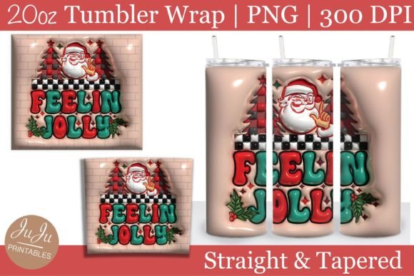 Christmas Inflated 3d Tumbler Wrap PNG
