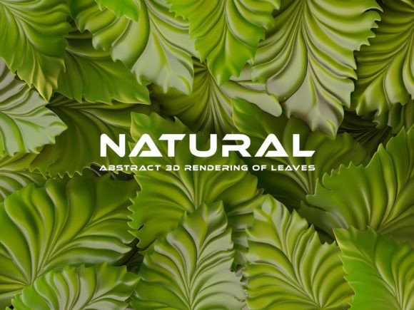 Enhancing Visual Impact with Green Leaves Natural 3D Background